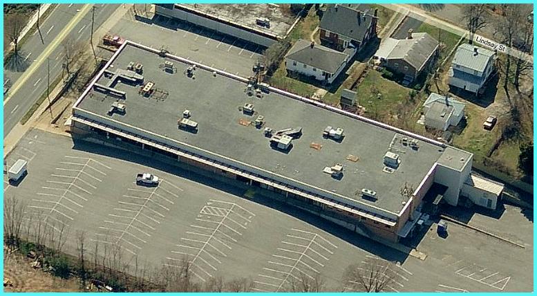 Arial view of the Fort Avenue Building in Lynchburg, VA